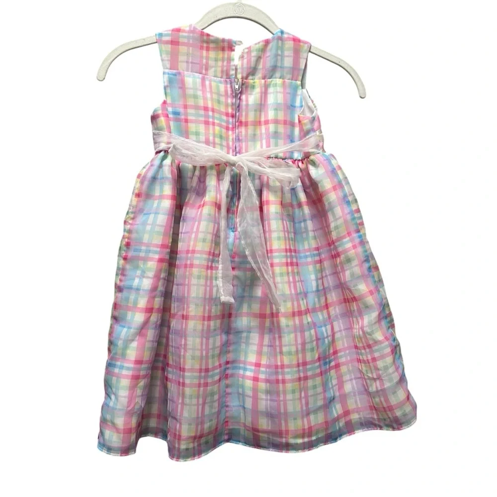 La Princess girls 3T Colorful Plaid‎ pastel Sleeveless dress